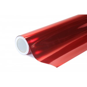 Chromovaná zrcadlová 3vrstvá červená polepová fólie 152x500cm - interiér/exteriér SCH03-050
