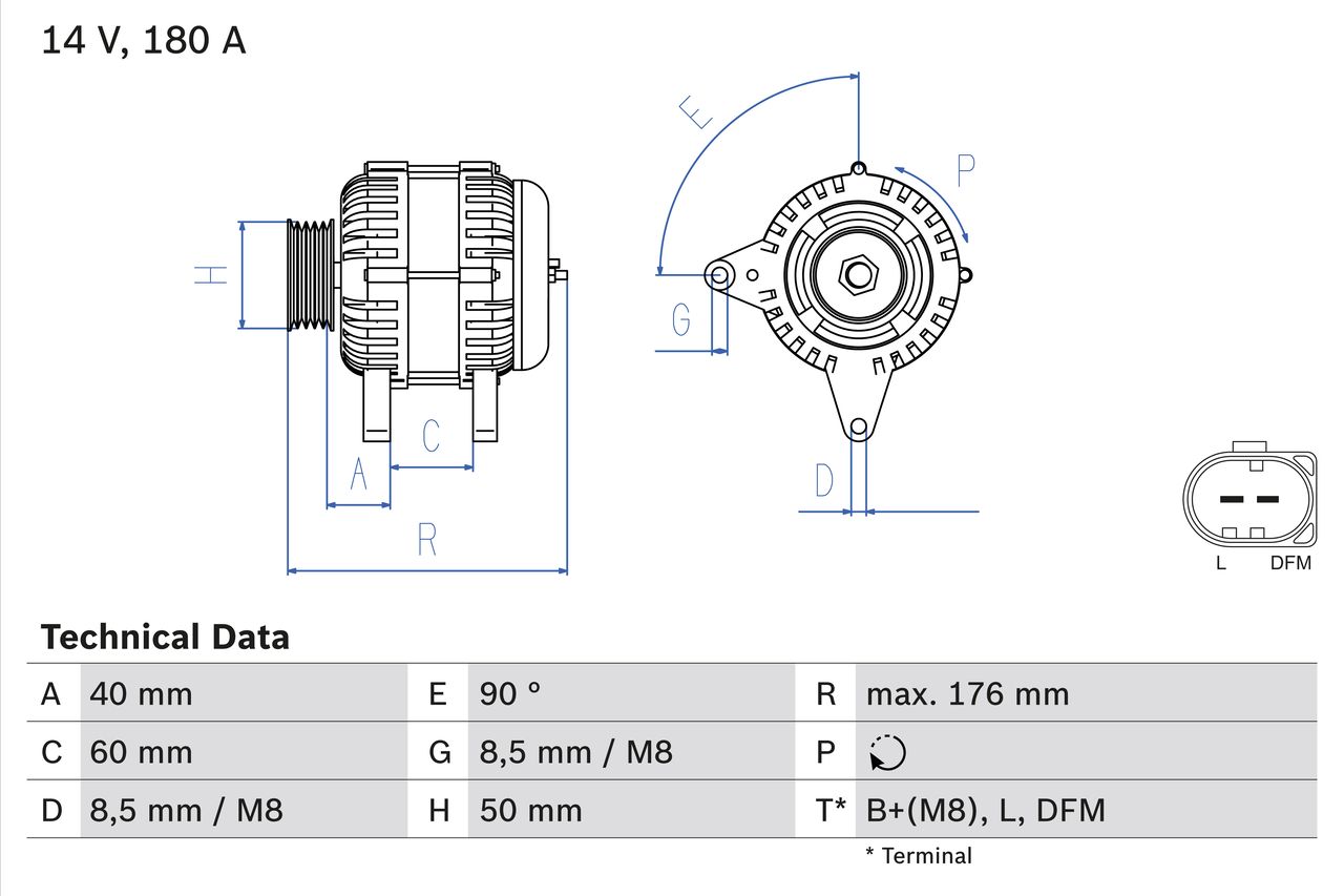 BO 0986081940 Alternátor BOSCH-výměnný díl
