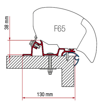 Sada adaptérů Fiamma Kit Caravan Standard (pro šířku markýzy 425 cm) 313988