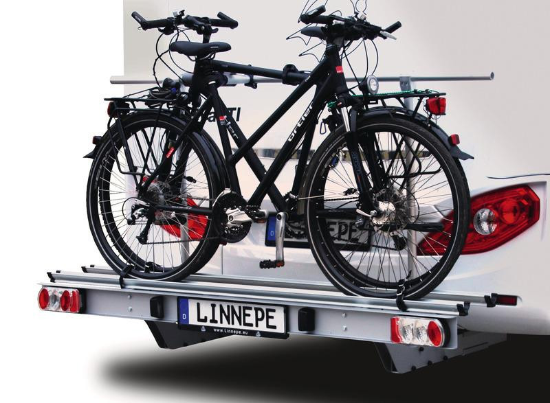 Nosič motocyklu a elektrokol na tažné zařízení / rám Linnepe Findus 2.0 (nosnost 150 kg, pro 2 kola/e-biky/skútr) 303636