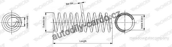 Pružina tlumiče pérování MONROE (MOSP1945, MO SP1945), přední – TOYOTA LAND CRUISER Pružina tlumiče pérování MONROE (MOSP1945, MO SP1945), přední – TOYOTA LAND CRUISER
