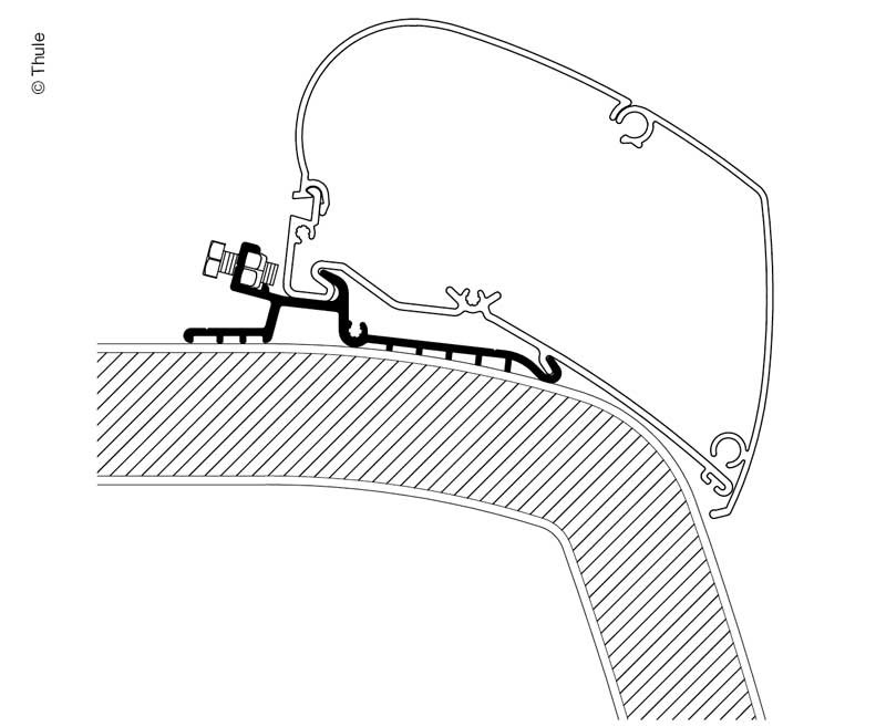 Adaptér montážní pro markýzy Thule Omnistor na Hymer SX (řada 6/9, 4,50 m) 314808