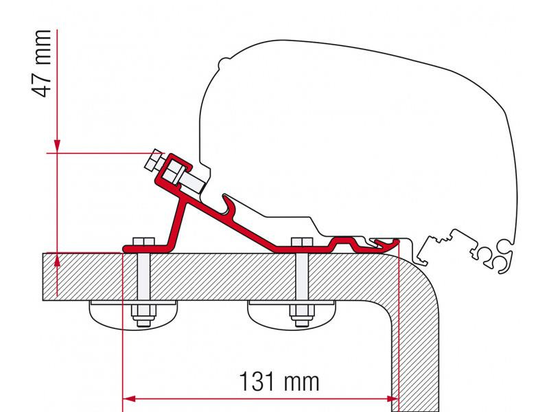 Adaptér na uchycení markýzy Fiamma F65 a F80S na střechu Standard 305956