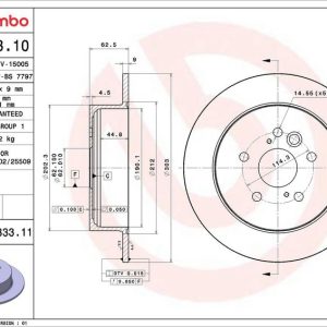 Brzdový kotouč BREMBO 08.A333.11 Brzdový kotouč BREMBO 08.A333.11