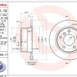 Brzdový kotouč BREMBO 08.8302.11 Brzdový kotouč BREMBO 08.8302.11