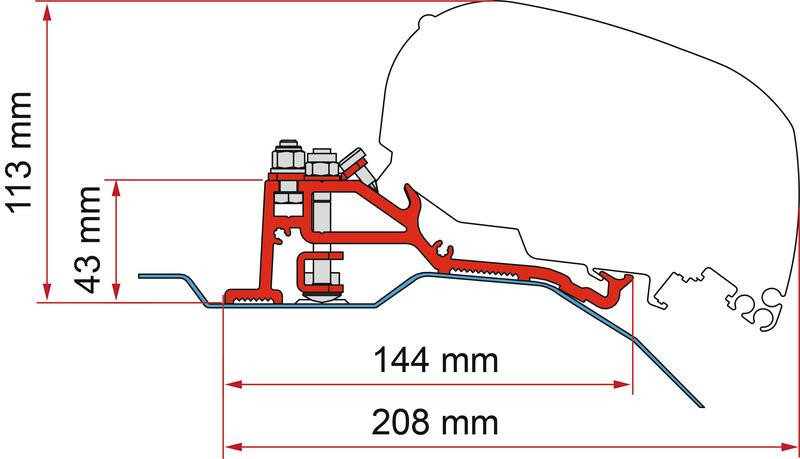 Sada držáků střešního okna pro Fiat Ducato, Peugeot Boxer, Citroën Jumper 305988