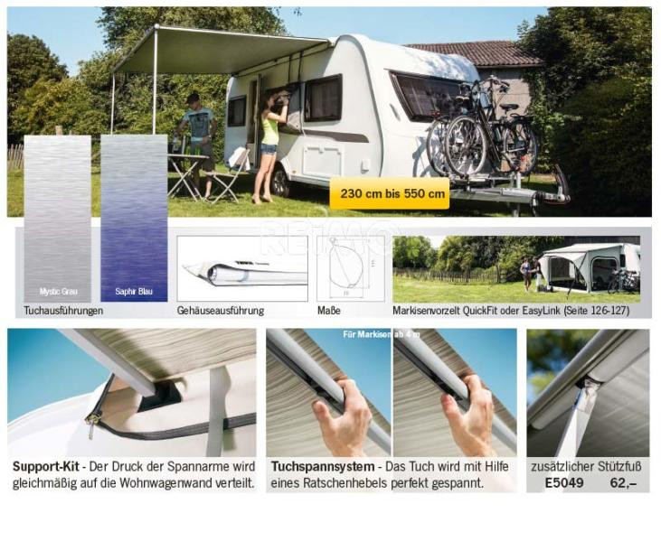 Sáčková markýza Thule Omnistor 1200, 5,0 m (pouzdro Bílá, plátno Mystic Grey, výsuv 2,5 m) 312425