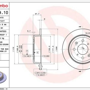 Brzdový kotouč BREMBO 08.5719.10 Brzdový kotouč BREMBO 08.5719.10