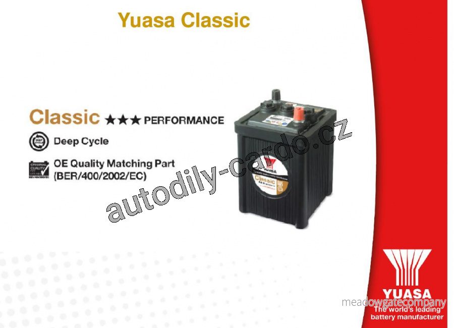 Autobaterie YUASA 541 CLASSIC 150Ah 510A 6V P+ /348x172x216/