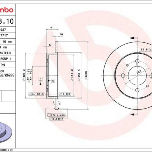 Brzdový kotouč BREMBO 08.A328.10 Brzdový kotouč BREMBO 08.A328.10