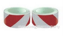 Páska reflexní samolepící červeno bílé levé šrafování, šířka 5 cm, metráž, reflexní třída 2 704376