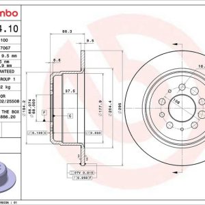 Brzdový kotouč BREMBO 08.1744.10 Brzdový kotouč BREMBO 08.1744.10