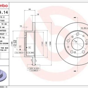 Brzdový kotouč BREMBO 08.3069.14 Brzdový kotouč BREMBO 08.3069.14