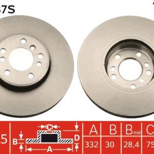 TR DF4187S Brzdový kotouč TRW – lakovaný TR DF4187S Brzdový kotouč TRW – lakovaný