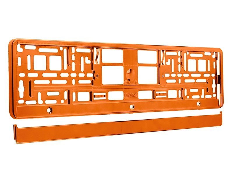 Podložka pod SPZ metalická, oranžová - komplet 747569
