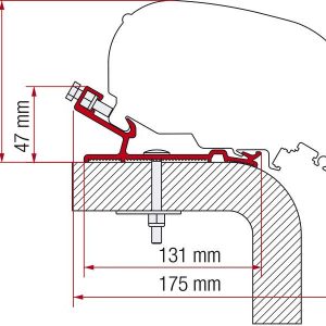 Adaptér markýzy F80 pro Hymer, délka 550 cm 306034 Adaptér markýzy F80 pro Hymer, délka 550 cm 306034