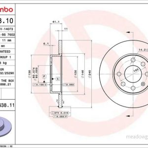 Brzdový kotouč BREMBO 08.8638.11 Brzdový kotouč BREMBO 08.8638.11