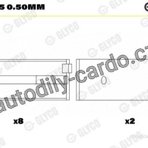 Ložiska klikové hřídele GLYCO H1096/5 0.50MM – sada Ložiska klikové hřídele GLYCO H1096/5 0.50MM – sada