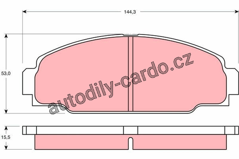 Sada brzdových destiček TRW GDB3090 - TOYOTA DYNA