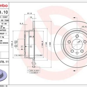 Brzdový kotouč BREMBO 08.7878.11 Brzdový kotouč BREMBO 08.7878.11