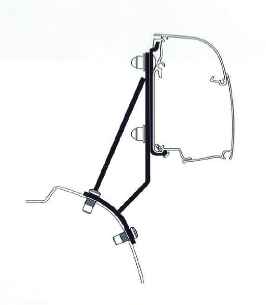 Adaptér pro markýzu Thule Omnistor 4200 na Ford Transit / Tourneo Custom (od roku 2023), RHD, sada 2 ks 316339