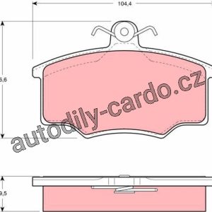 Sada brzdových destiček TRW GDB863 – VOLVO