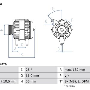 BO 0986082320 Alternátor BOSCH-výměnný díl