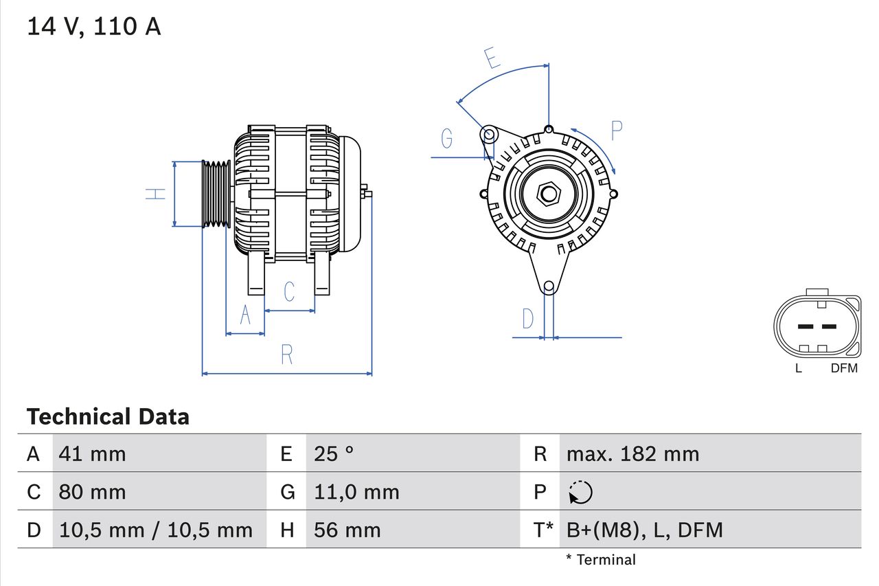 BO 0986082320 Alternátor BOSCH-výměnný díl